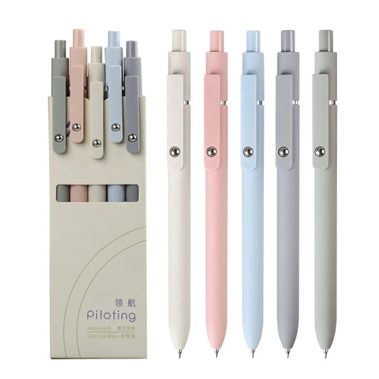 5 Pack 0.5Mm Black Ink Pen Fine Tip Smooth Writing Used for Diary Notes Cute Office Study Supplies Gifts for Women Men